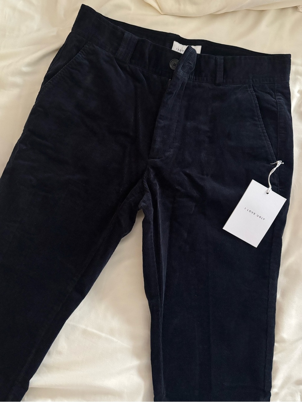I Love Ugly Men's Dark Navy Corduroy Pants